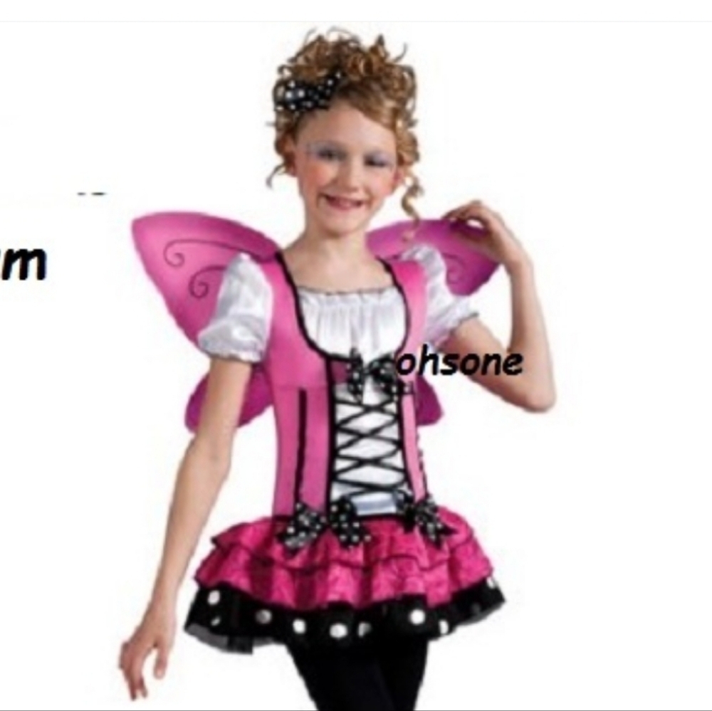 Pink and Purple Kids Butterfly Costume - Size S 4-6 NWT
